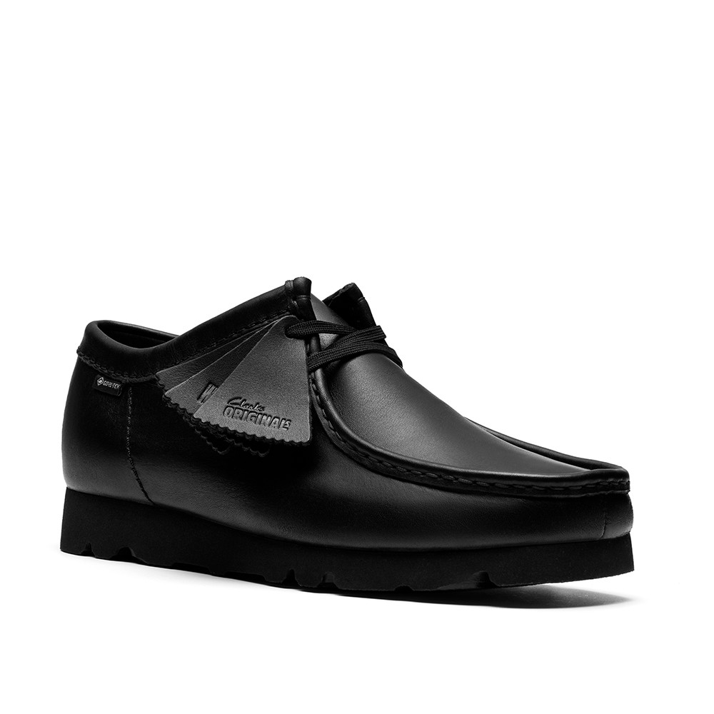 【未使用品】Clarks Originals WallabeeGTX UK9.5 Clarks ORIGINALs-Wallabee GTX男款真皮防水袋鼠鞋(黑色)CLM83074R