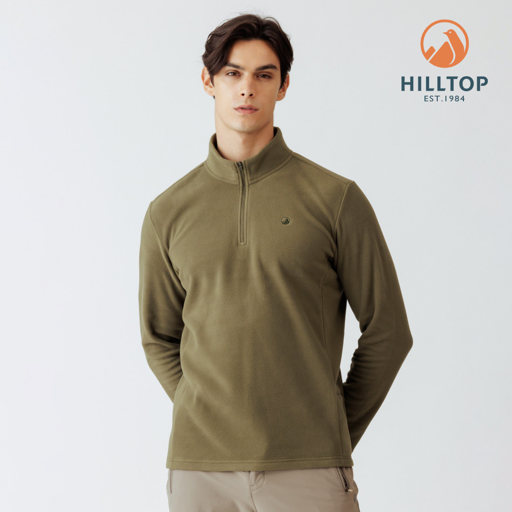 Hilltop山頂鳥】POLARTEC保暖半開襟刷毛上衣男款綠| PH51XMM2ECM0