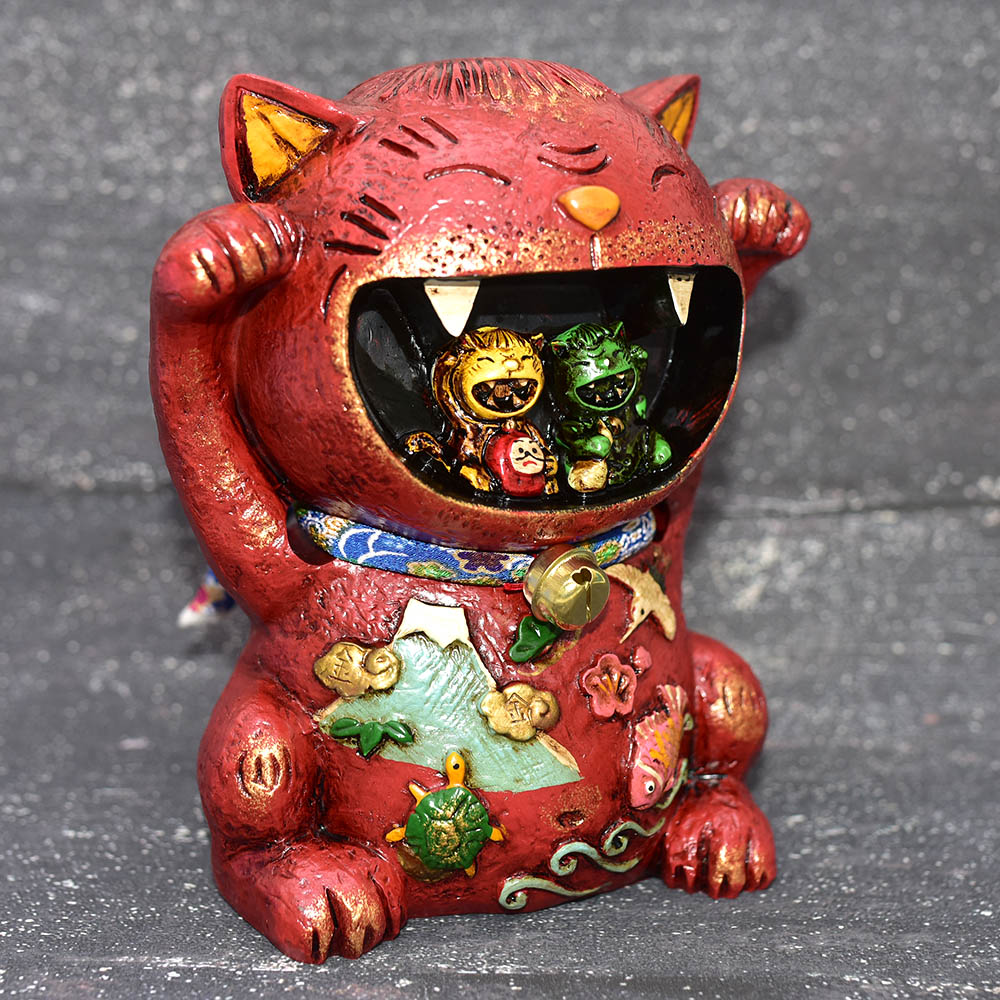 鬼福招来 鬼貓招福擺飾招財貓驅邪避厄家宅平安魔除招福特大20cm 日本正版eo202