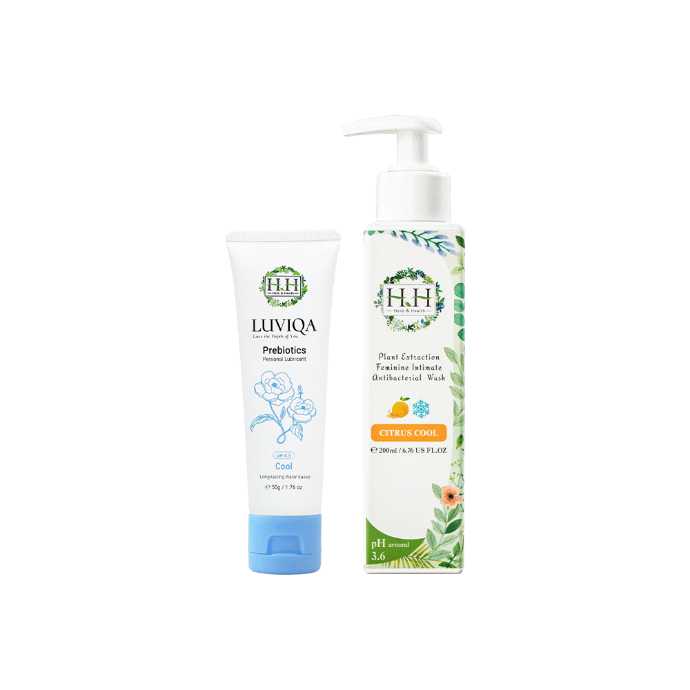 Combo HH Luviqa Prebiotic Intimate Care Personal Lubricant(50g)+ Intimate  Antibacterial Wash(200ml)