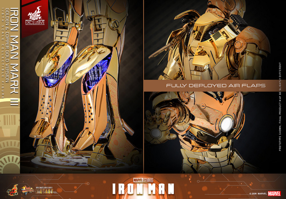 HOT TOYS MMS848D78 漫威鋼鐵人MK3 金色與古銅色電鍍限定版