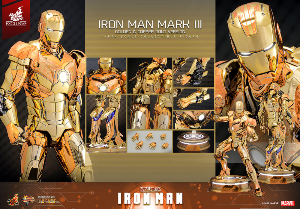 HOT TOYS MMS848D78 漫威鋼鐵人MK3 金色與古銅色電鍍限定版