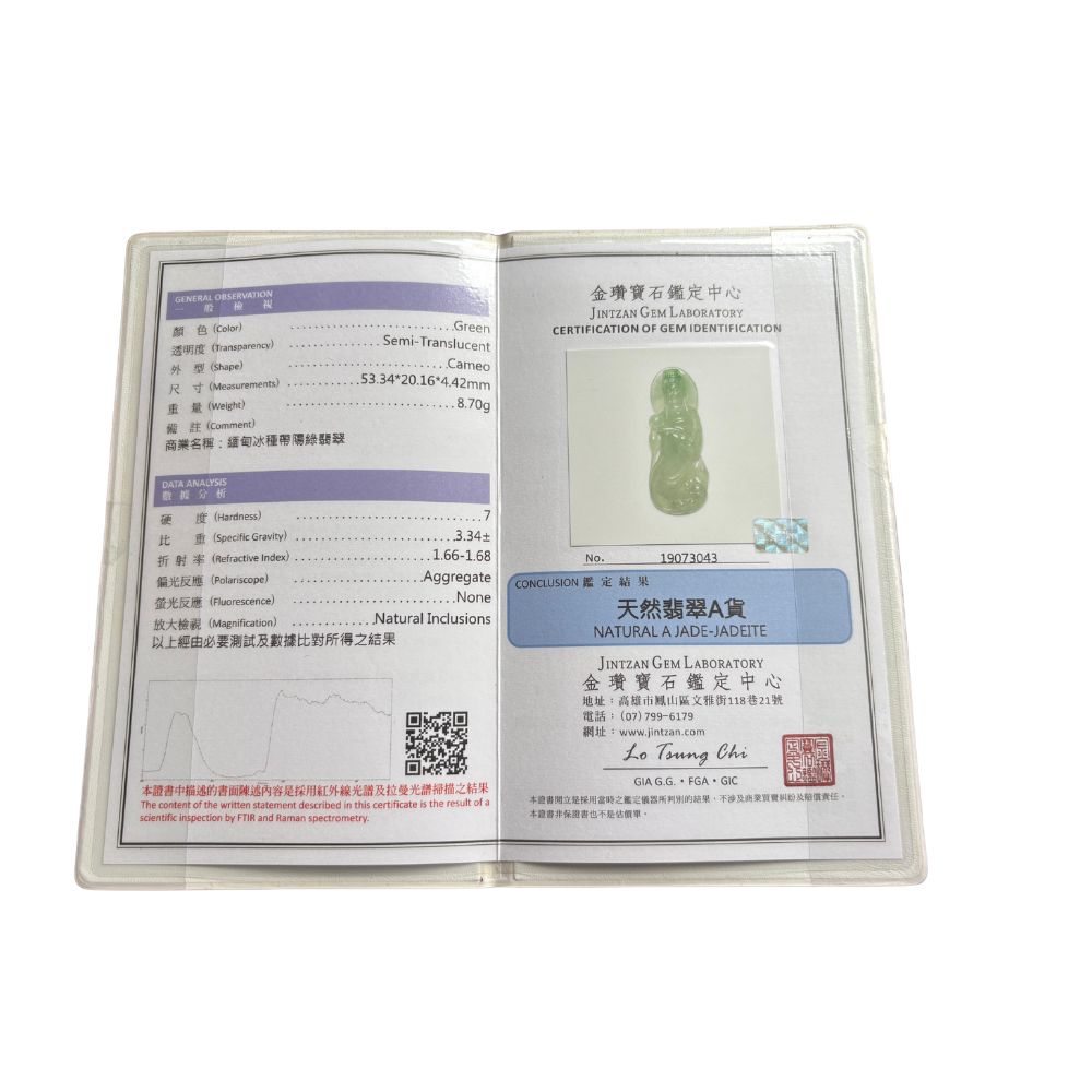 冰種帶陽綠觀音翡翠｜福氣守護緬甸翡翠A貨