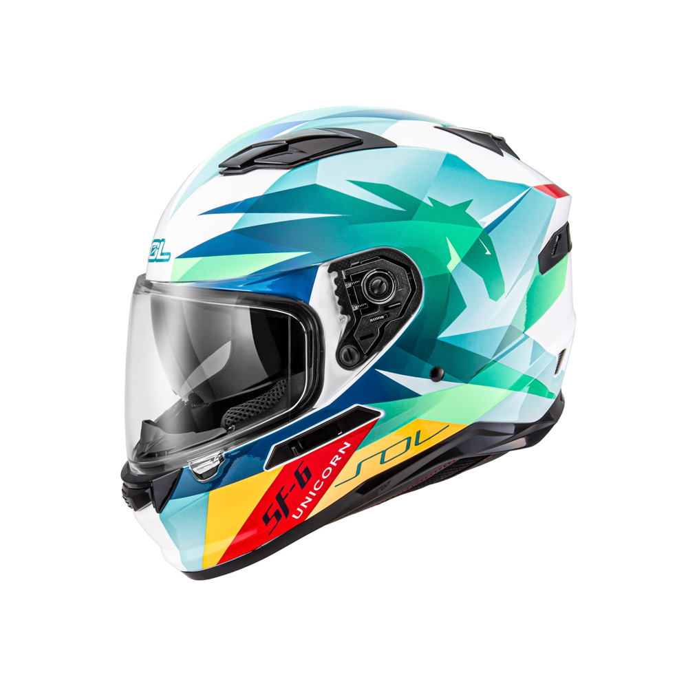 新品未使用 XXL SOL UNICON ユニコーン フルフェイスヘルメット SOL SF-6 獨角獸_白/綠全罩式安全帽| 熱銷推薦| SOL Helmets