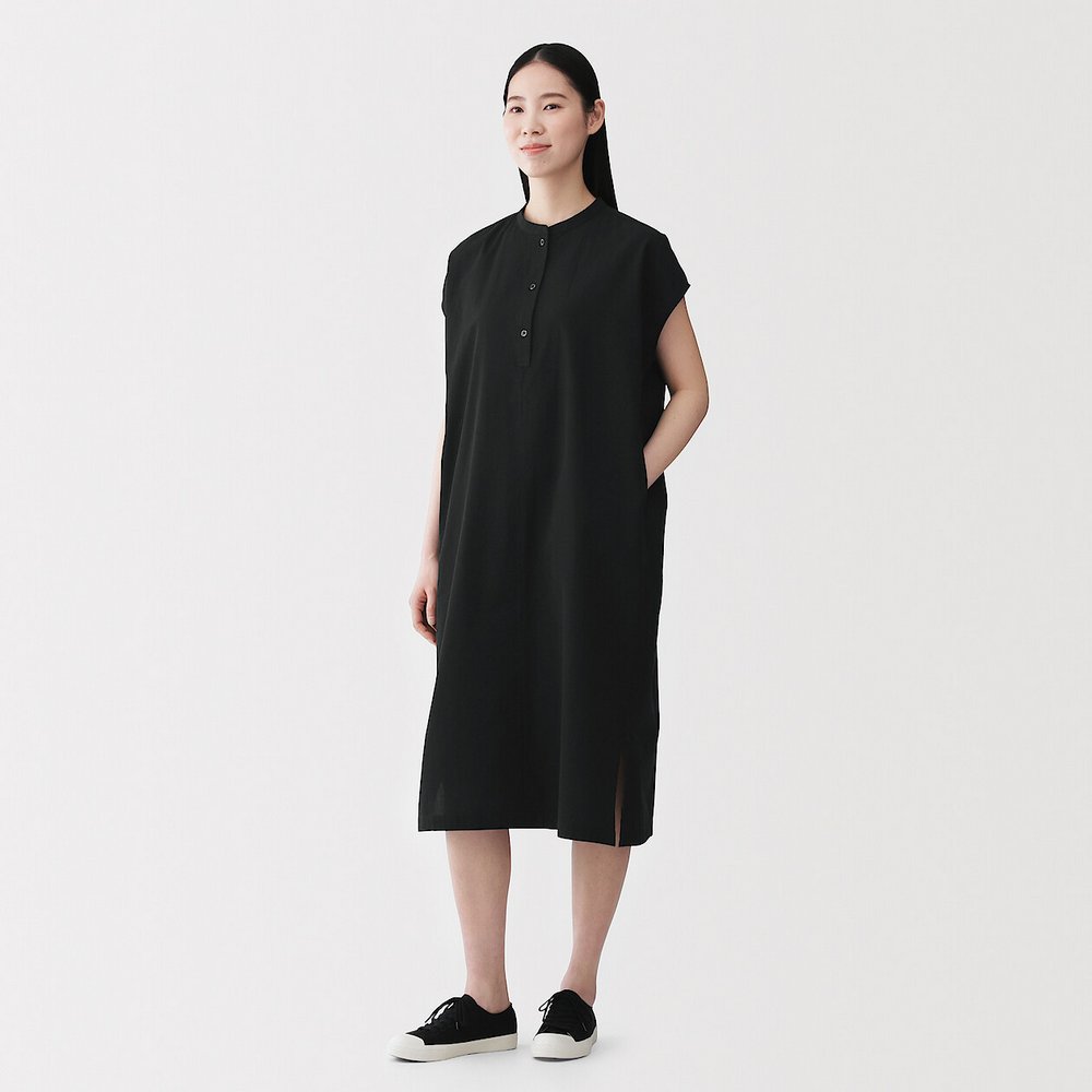 女涼感套衫洋裝黑色