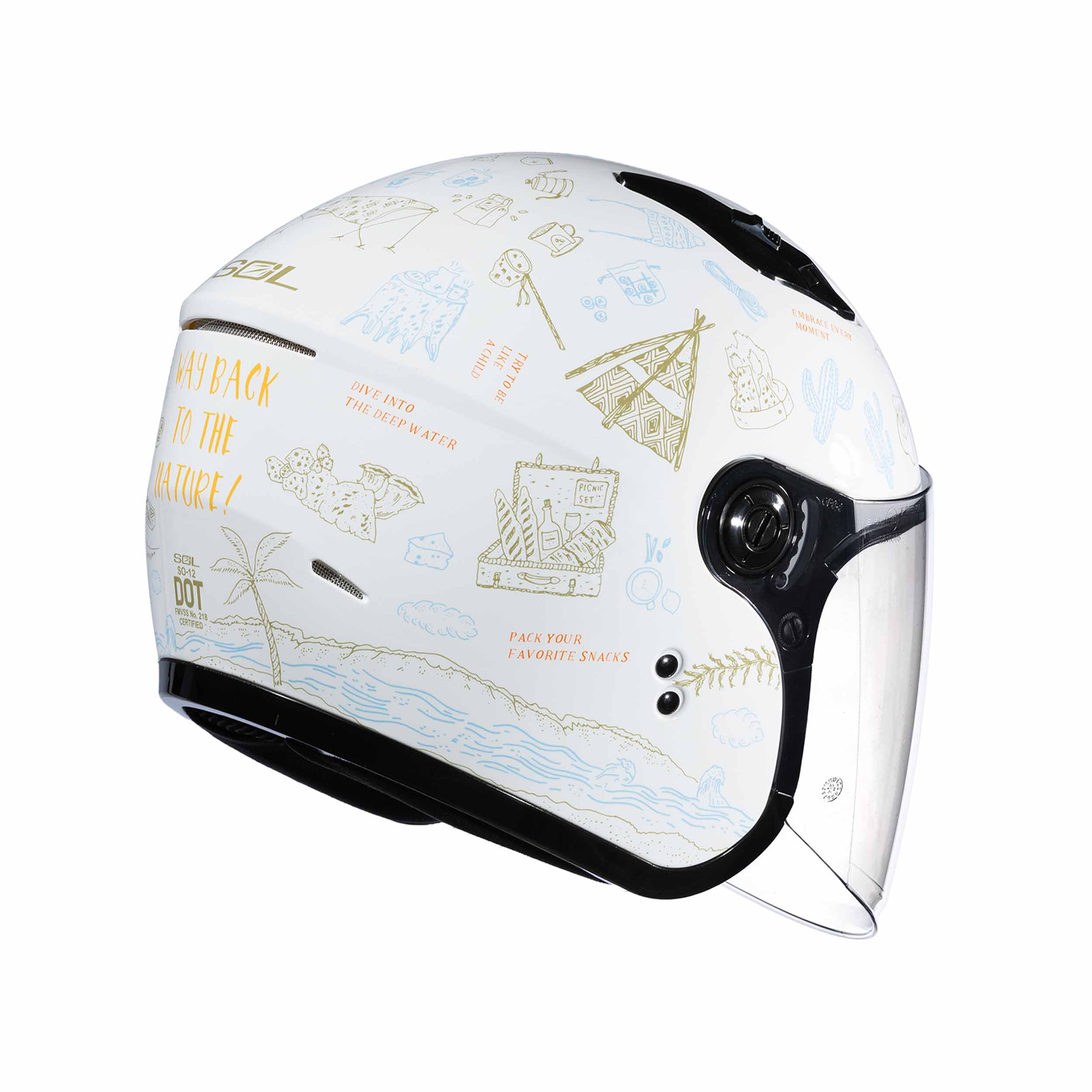 SOL SO-12 夏令營_白/藍開放式安全帽| 熱銷推薦| SOL Helmets