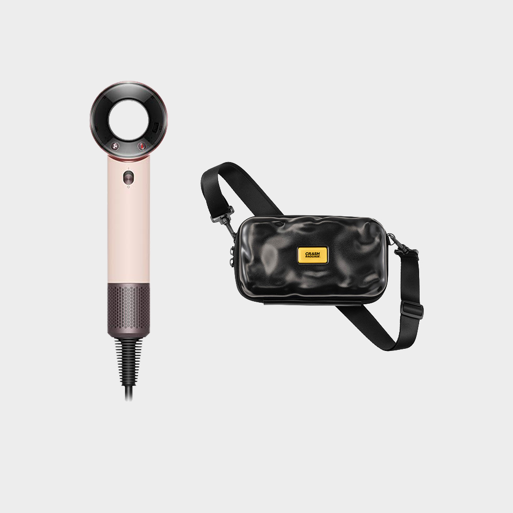 【玩美裝備組】DYSON HD19 Supersonic Travel 隨行吹風機 (粉霧玫瑰)+Crash Baggage MINI ...