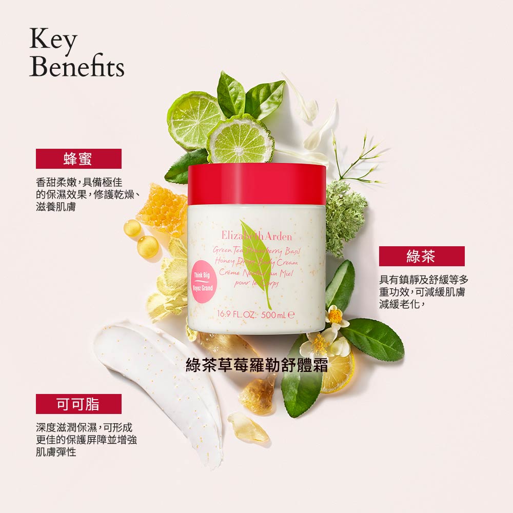 綠茶草莓羅勒蜜滴舒體霜500ml | 伊麗莎白雅頓Elizabeth Arden