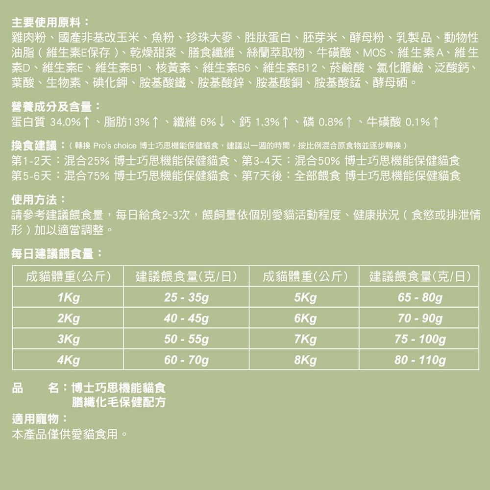 【博士巧思】機能貓食 膳纖化毛保健配方 1.5kg_1