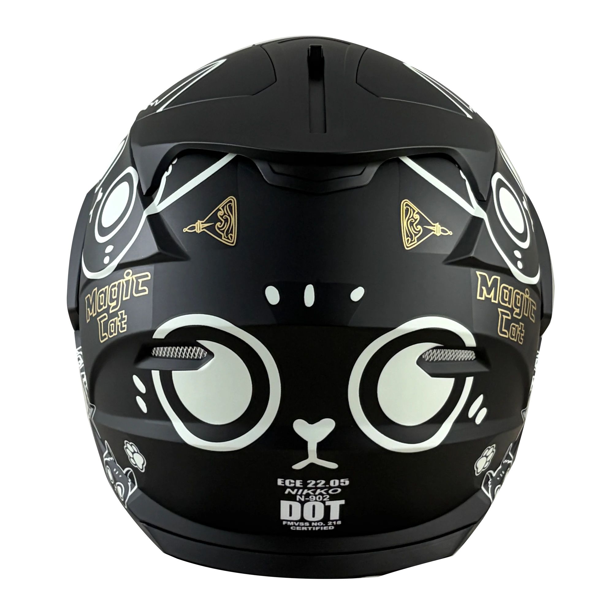 貓奴必備】Nikko N902 #22 很多貓夜光消光黑可樂帽可掀式安全帽| 熱銷