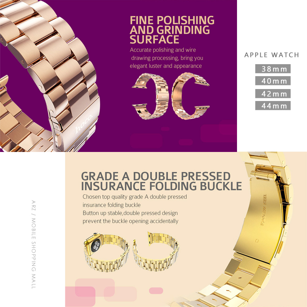 HOCO 三珠錶鏈鋼帶【A402】 不鏽鋼金屬手錶帶 Apple Watch 7/SE/6/5/4/3/2/1代 45mm 44mm 42mm 41mm 40mm 38mm 格朗鋼錶帶 智慧手錶金屬環 蘋果手錶錶帶 AW周邊_1