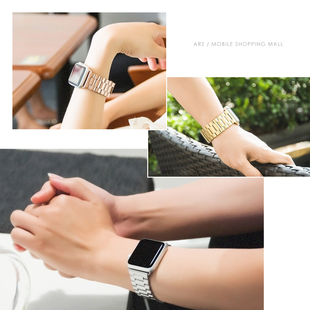 HOCO 三珠錶鏈鋼帶【A402】 不鏽鋼金屬手錶帶 Apple Watch 7/SE/6/5/4/3/2/1代 45mm 44mm 42mm 41mm 40mm 38mm 格朗鋼錶帶 智慧手錶金屬環 蘋果手錶錶帶 AW周邊_4