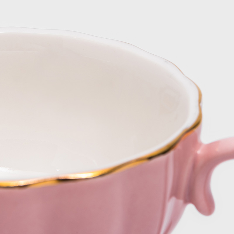 法式金瓣夢遊15cm 陶瓷茶杯組｜茱萸粉| 熱銷推薦| WAGA 找最美餐具！