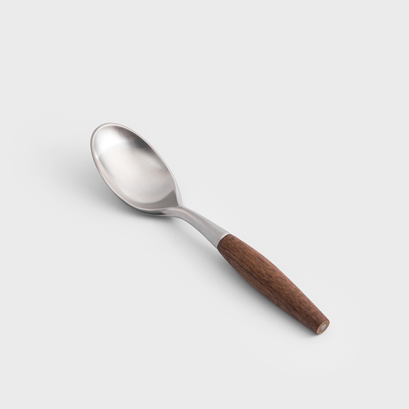 歐式 田園樸實 14.5cm 不銹鋼小匙│霧銀柚木│單品_1