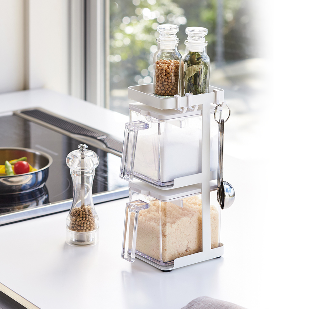 AQUA直立式調味料架-附盒(白)-YAMAZAKI日本山崎生活美學官方網站/日本