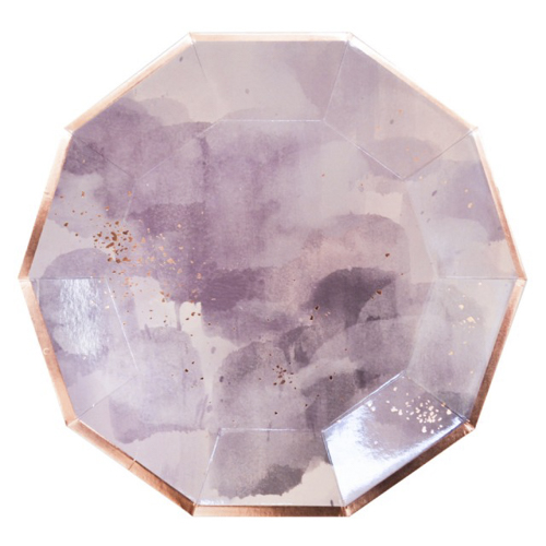 HARLOW & GREY 墨情掠金 26cm 紙製十角盤│紫晶│八入組_0