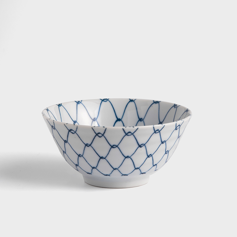 日式 清水網絡 10cm 陶瓷圓碗｜藍染｜單品_0