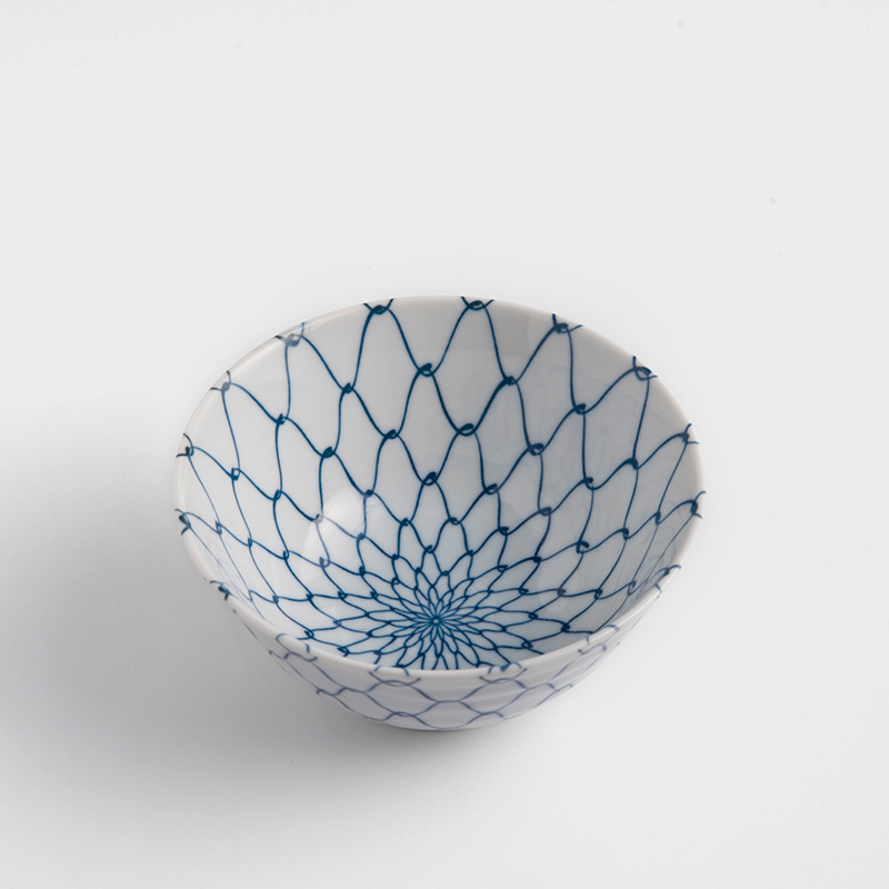 日式 清水網絡 10cm 陶瓷圓碗｜藍染｜單品_1