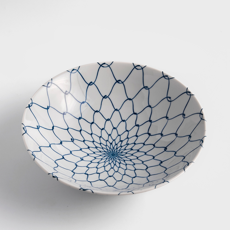 日式 清水網絡 25cm 陶瓷大碗｜藍染｜單品_1