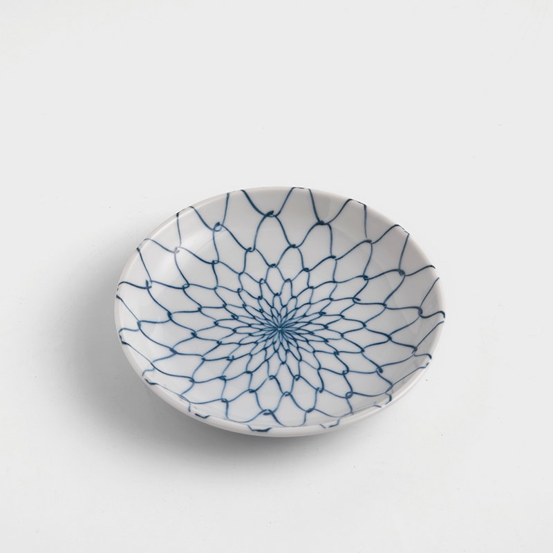 日式 清水網絡 9cm 陶瓷小盤｜藍染｜單品_0