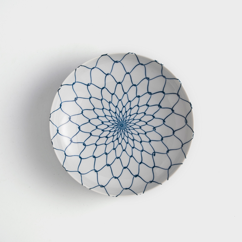 日式 清水網絡 9cm 陶瓷小盤｜藍染｜單品_1