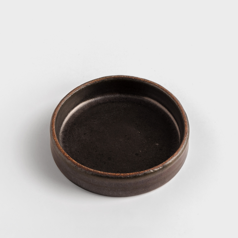 職人 手捻焰燒 12.5cm 陶瓷淺盤｜漆黑｜單品_1