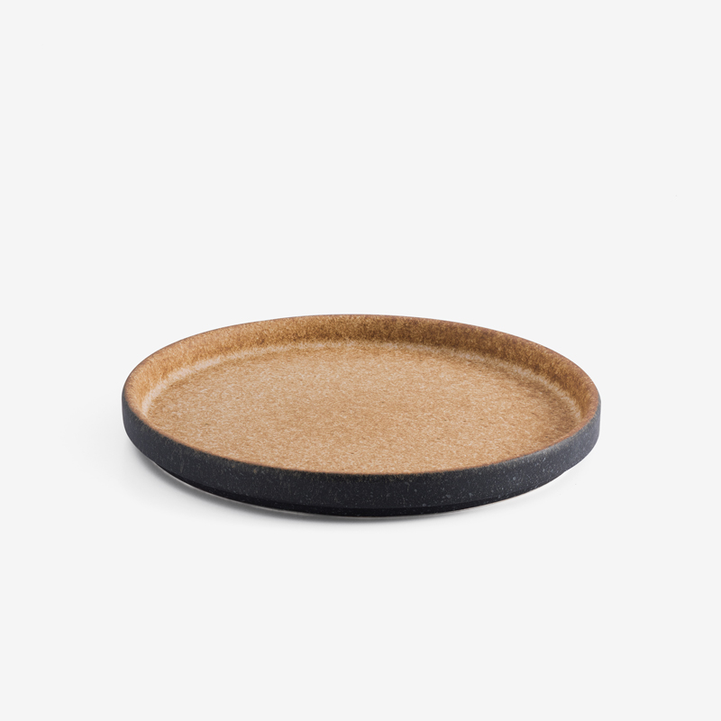 歐式 磨造金沙 17cm 陶瓷淺盤｜焦黃｜單品_0