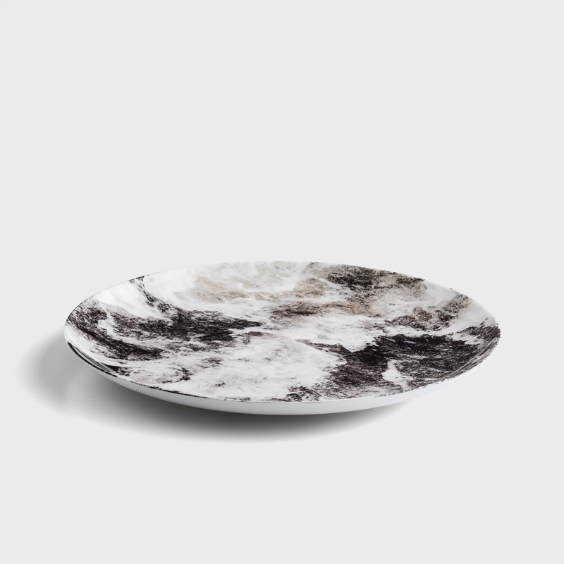 地語 水墨寫意 20cm 骨瓷圓盤│單品_2
