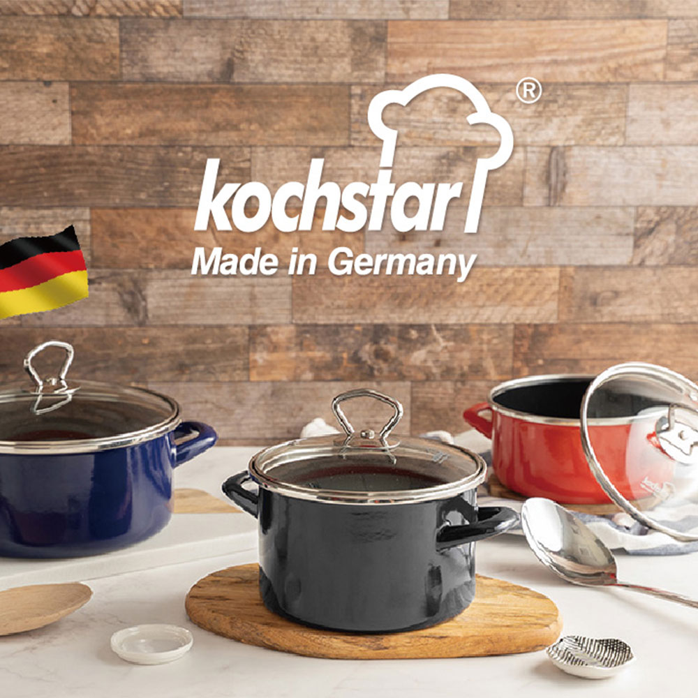 德國Kochstar】Primus系列琺瑯低身湯鍋(紅/灰/16cm/20cm/24cm)
