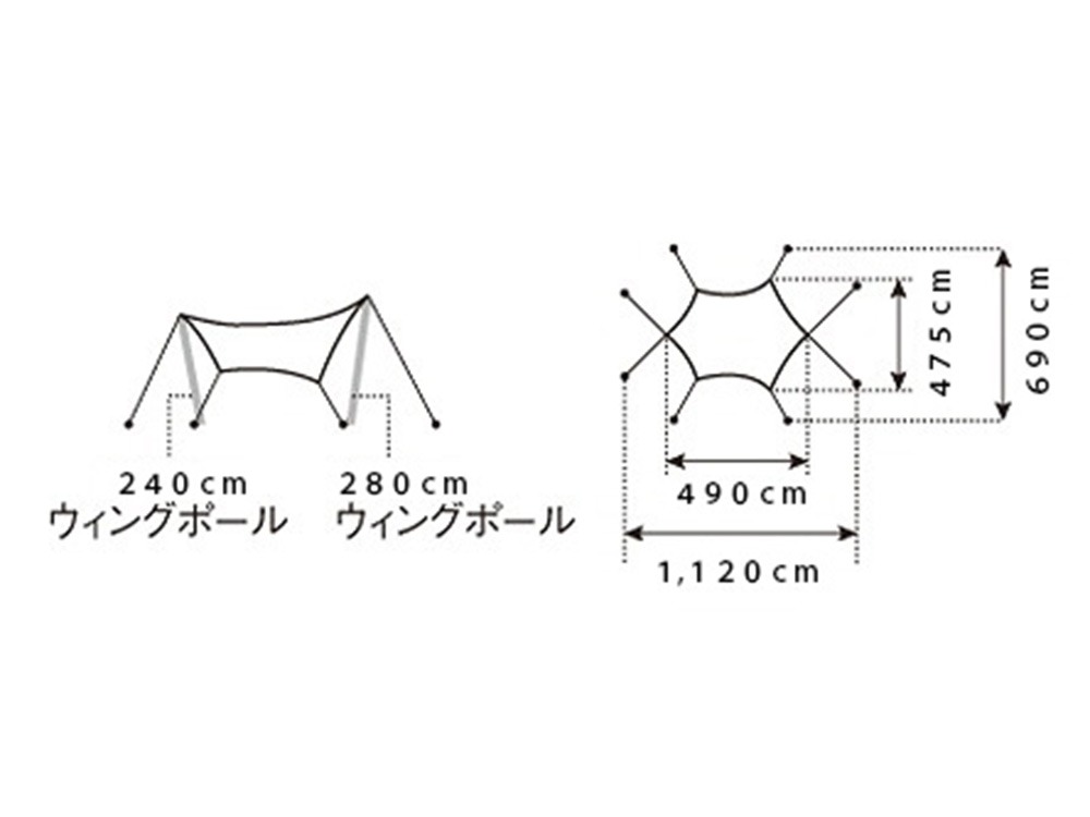 天幕 塗装完成品 蝶形天幕組M (TP-861S)