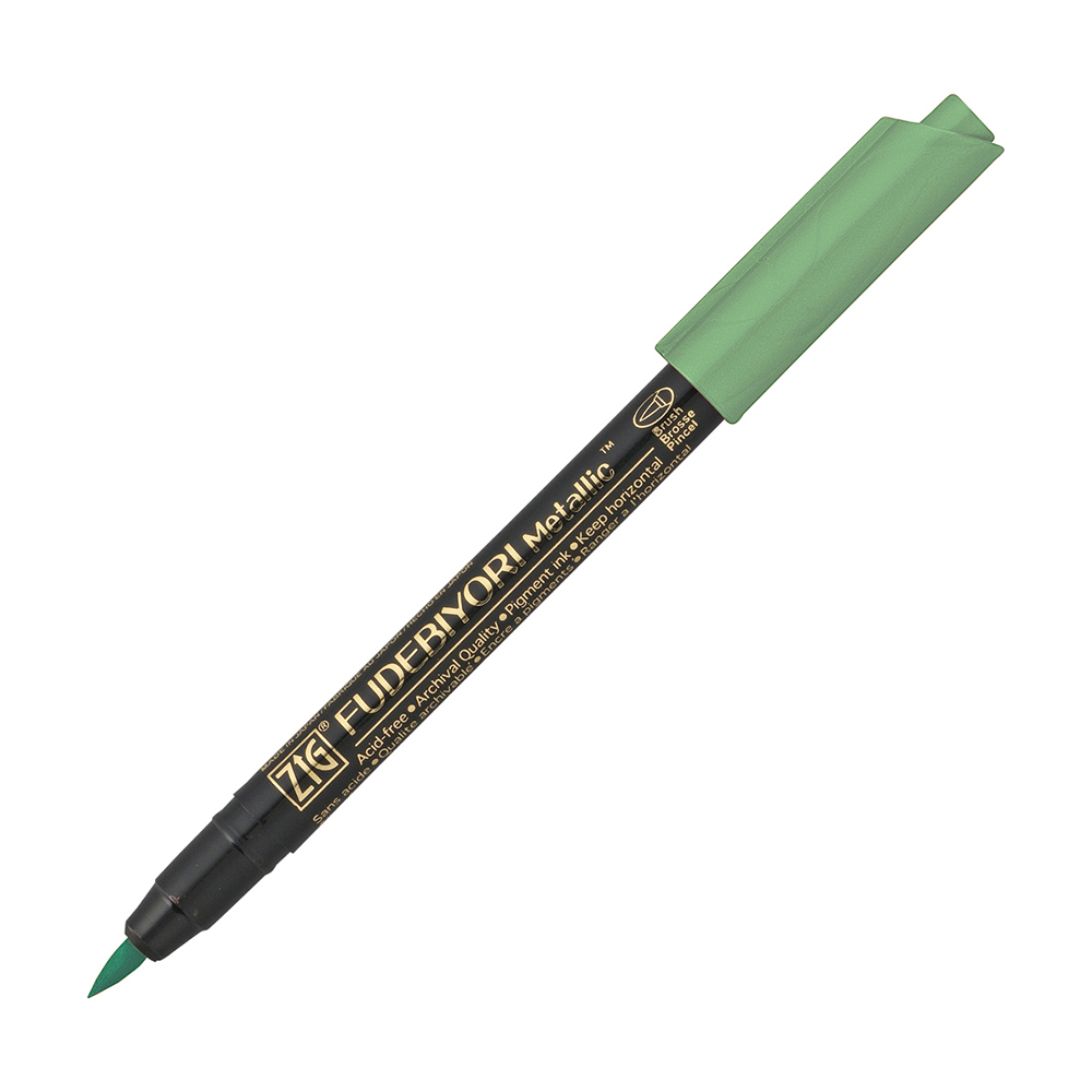 Kuretake 日本吳竹】ZIG 筆日和金屬色軟筆刷綠色(CBK-55MT-121)