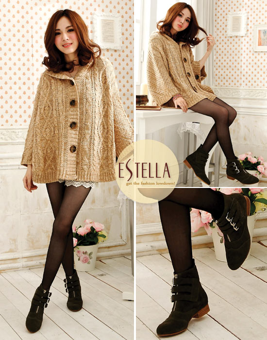 ESTELLA-全真皮三釦環帶拉鍊短靴(綠)_8