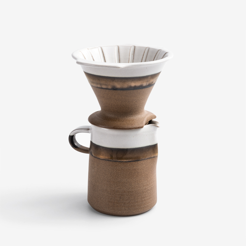 職人 銅釉白玉 20.5cm 陶瓷濾杯及咖啡壺｜楓糖棕｜單品_0