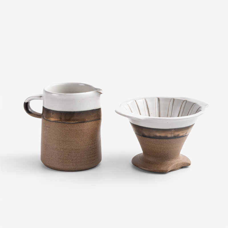 職人 銅釉白玉 20.5cm 陶瓷濾杯及咖啡壺｜楓糖棕｜單品_1