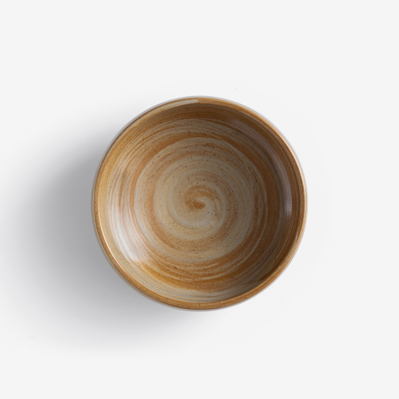 日式 質樸旋紋 11.5cm 釉下彩佐料碟｜焦糖棕｜單品_2