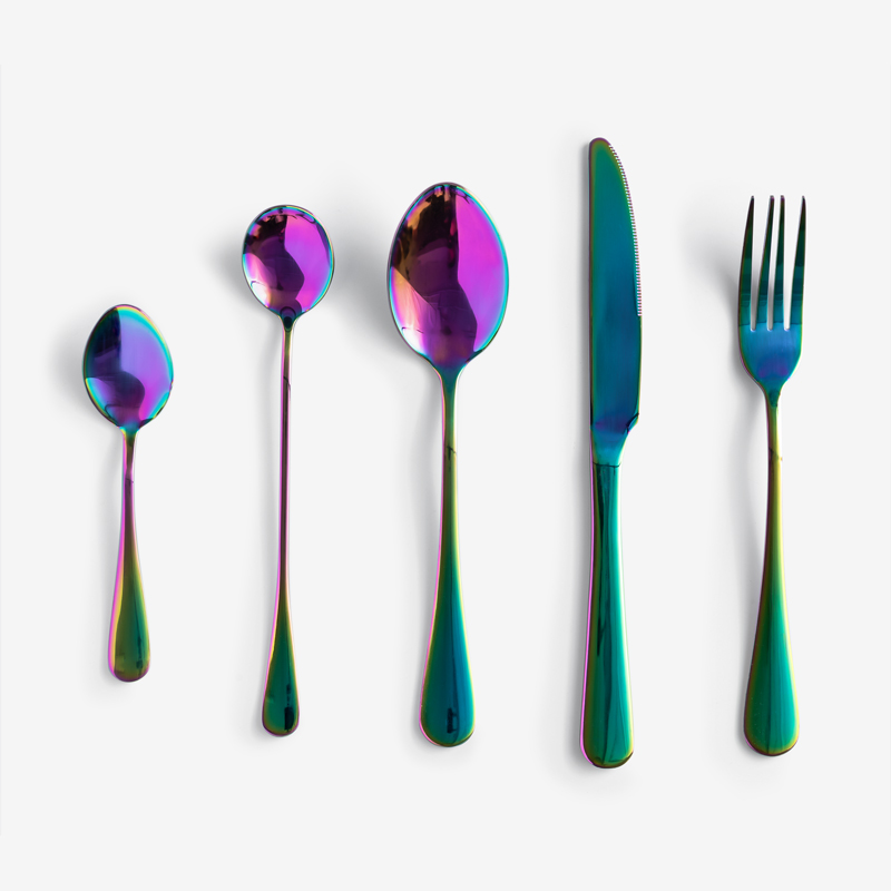 WAGA 幻彩電鍍14cm 不銹鋼甜點匙湯匙︱單品