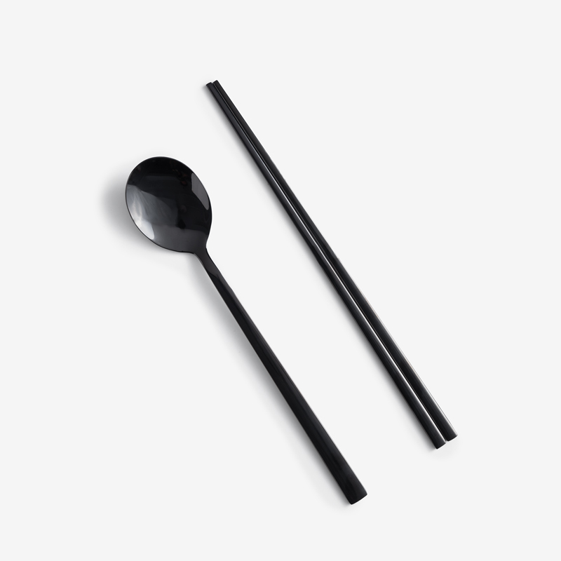 WAGA 韓式簡約 21cm 不銹鋼匙湯匙︱耀黑︱單品_2