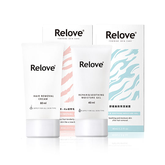 【Relove】Hair Removal Cream 80ml + Repair & Soothing Moisture Gel 40ml_1