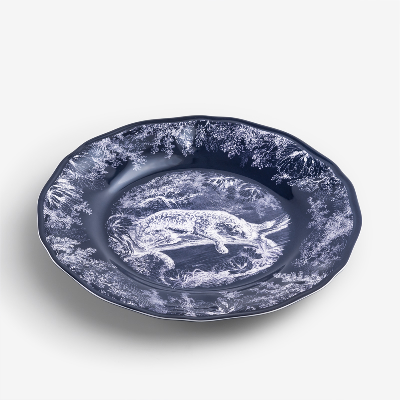 WAGA Cobalt 28cm Melamine Round Dinner Plate | Leopard_0