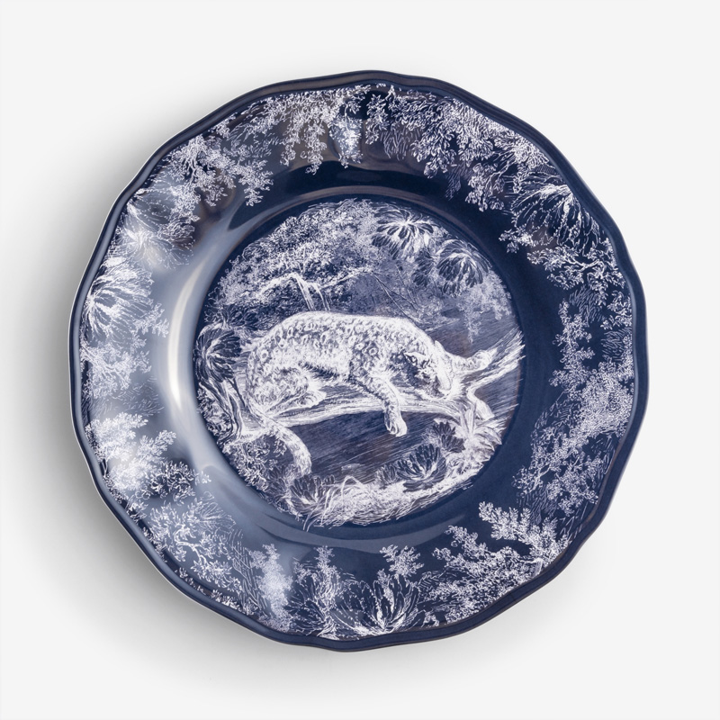 WAGA Cobalt 28cm Melamine Round Dinner Plate | Leopard_1