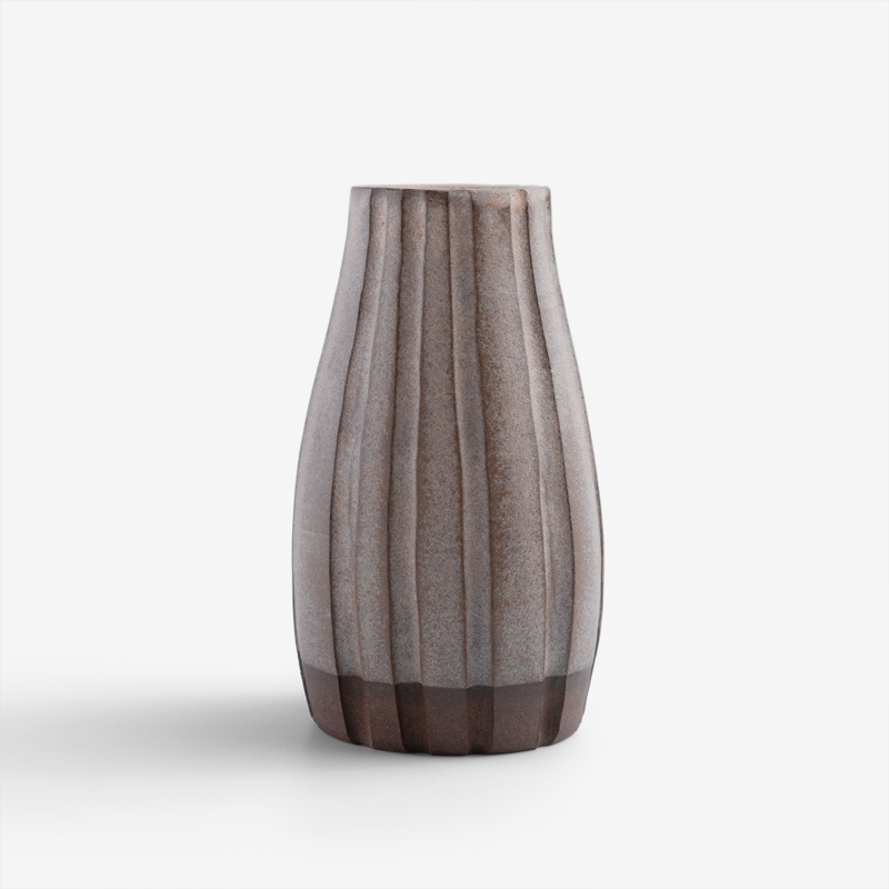 職人 灰質地衣  13.5cm 瓶狀花器｜米灰｜單品_1