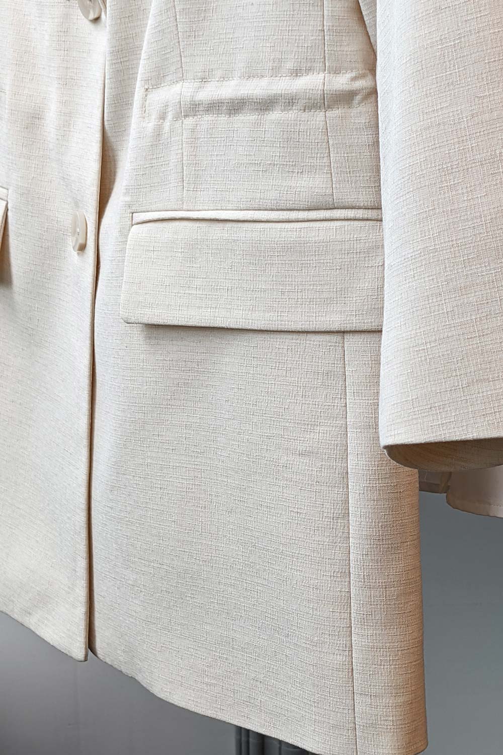 SST&C Women'S Off-White Three-Quarter Sleeve Drawstring Casual Suit | 8162103001  (Outlet)_7