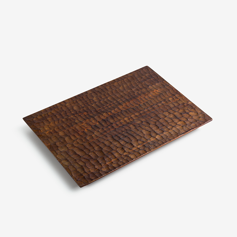 職人 原生木質 30cm 檜木長方盤︱刀痕︱單品_1