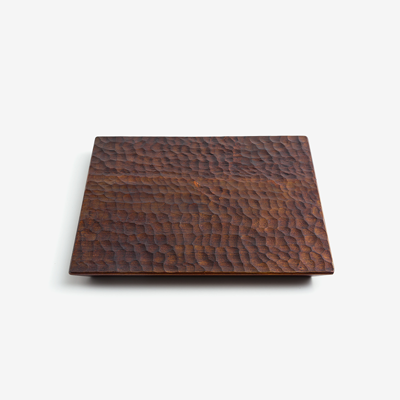 Nature 30cm Cypress Wood Plate | Carved_1
