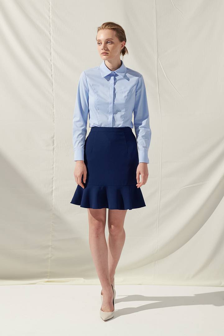 SST&C Women'S Fitted Cut Blue Shirt | 7562105002  (Outlet)_0