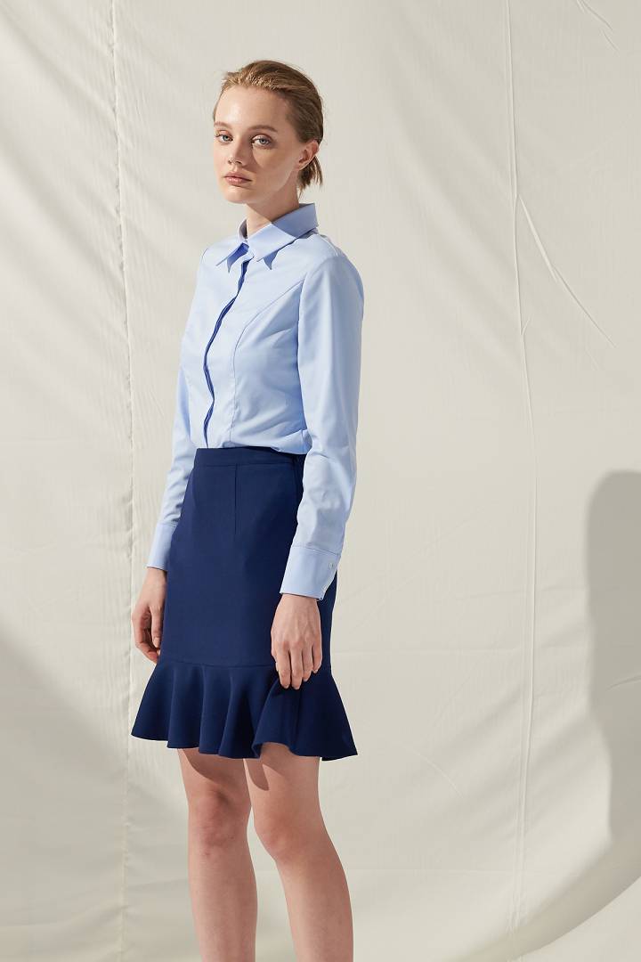 SST&C Women'S Fitted Cut Blue Shirt | 7562105002  (Outlet)_1