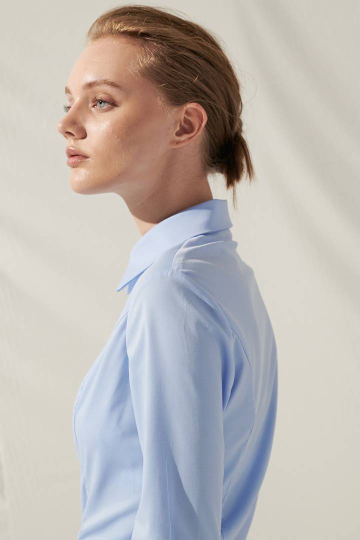 SST&C Women'S Fitted Cut Blue Shirt | 7562105002  (Outlet)_2
