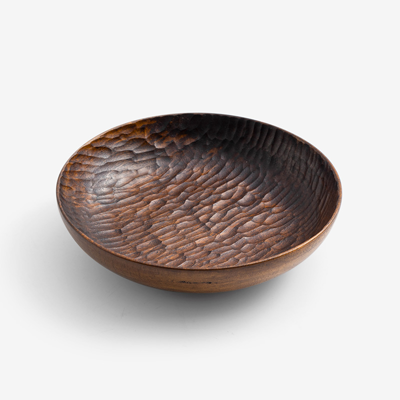 職人 原生木質 15cm 金絲柚木點心盤｜刀痕｜單品_0