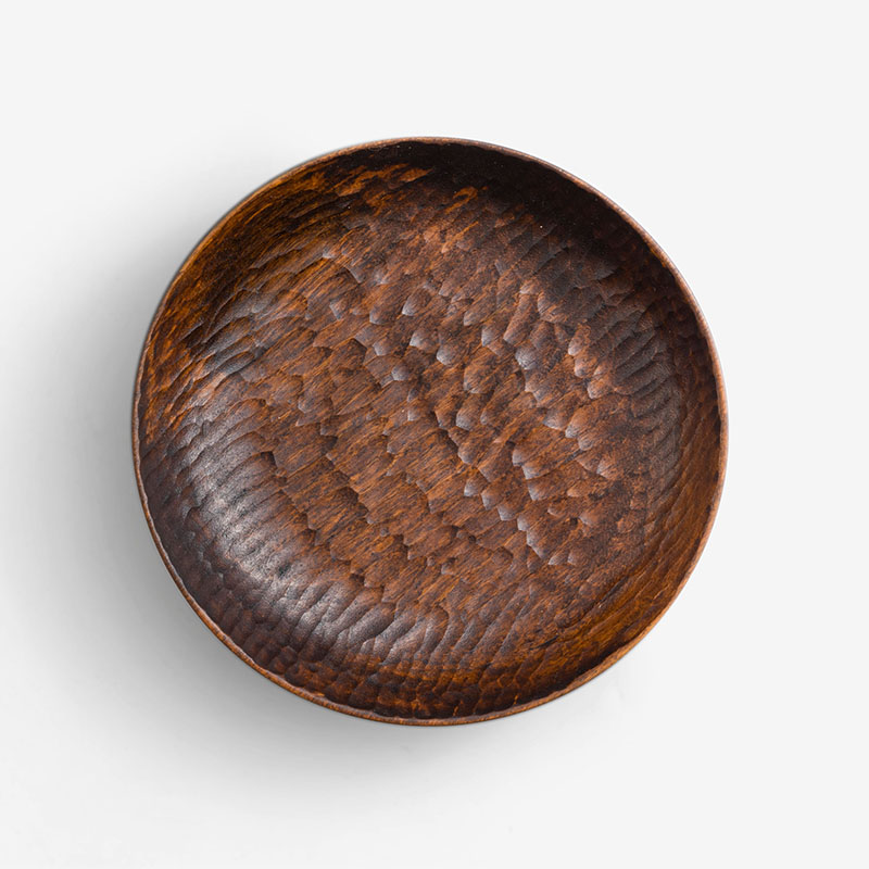 職人 原生木質 15cm 金絲柚木點心盤｜刀痕｜單品_1