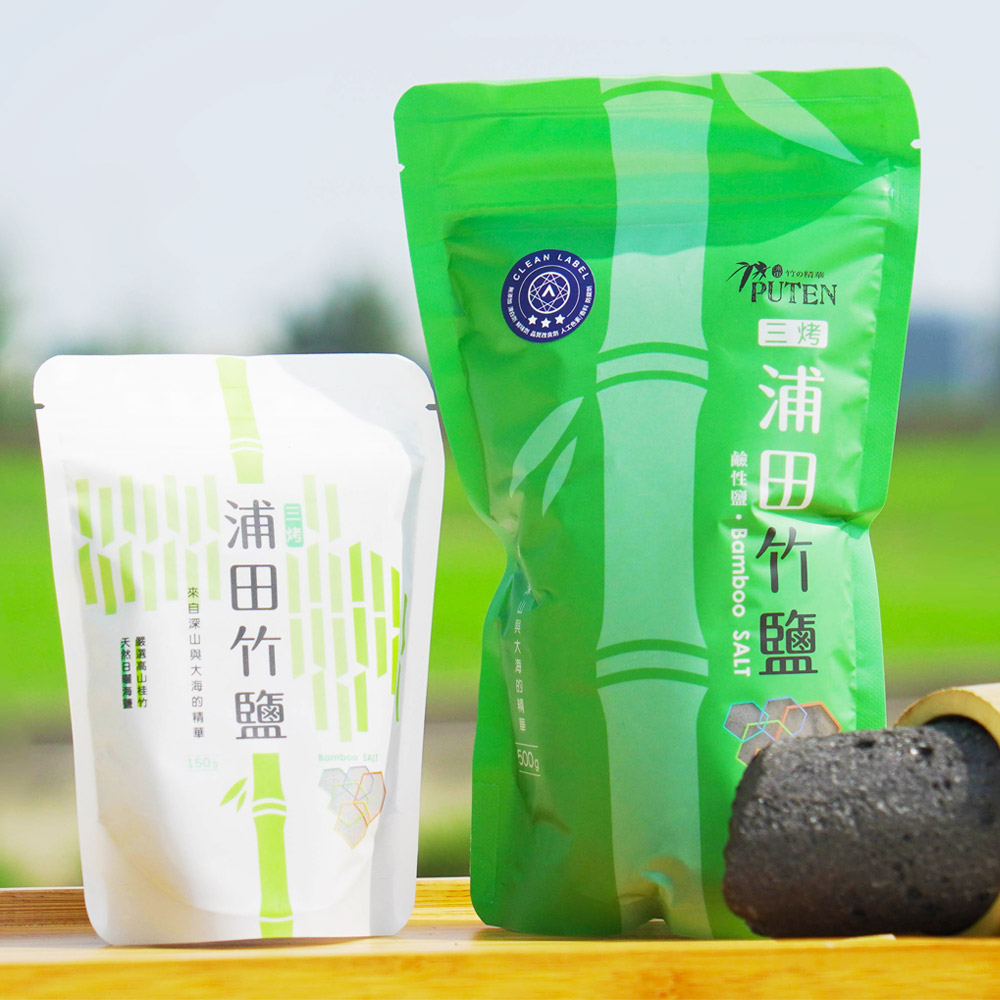 《闔樂泰》養生三烤浦田竹鹽x3(150g)+日本進口玻璃罐x1(200ml)(花色隨機) (7160876)_1